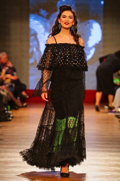 Rochie tul cu tul pictat manual T-206